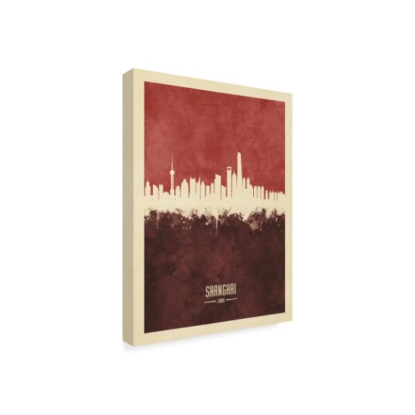 Michael Tompsett 'Shanghai China Skyline Red Ii' Canvas Art,24x32